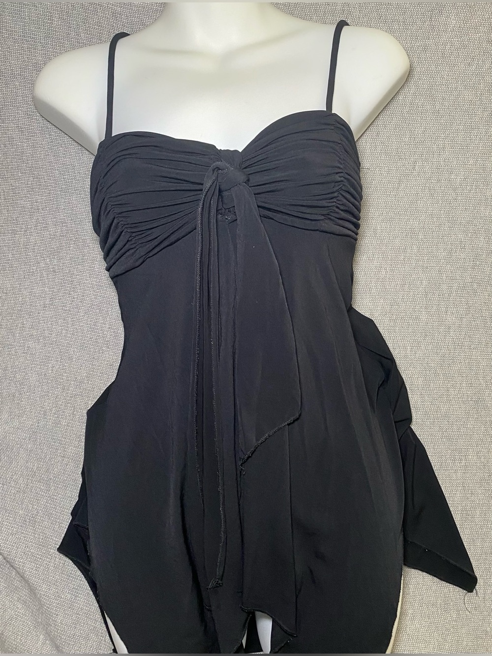 VTG Y2K No Boundaries Black Fairycore Grunge Top Asymmetrical Hem Juniors Small